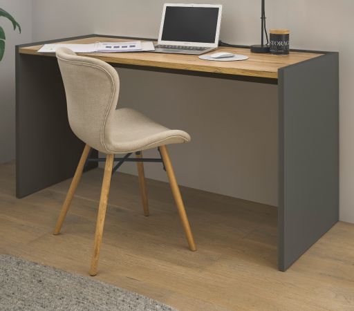 Schreibtisch Center in grau matt und Wotan Eiche Laptoptisch f�r Homeoffice und B�ro 143 x 62 cm