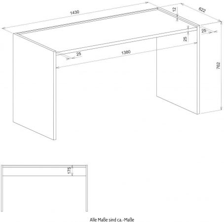 Schreibtisch Center in grau matt und Wotan Eiche Laptoptisch f�r Homeoffice und B�ro 143 x 62 cm