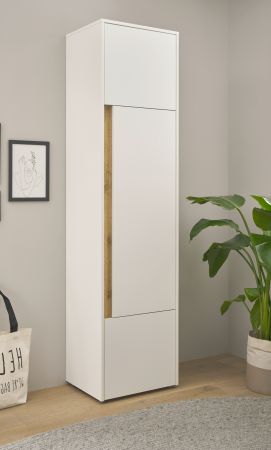Aktenschrank Center in wei� und Wotan Eiche Stauraumschrank f�r Homeoffice und B�ro 50 x 200 cm