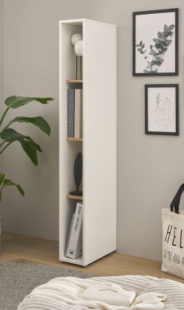Aktenregal Center in wei� und Wotan Eiche Standregal f�r Homeoffice und B�ro 20 x 158 cm