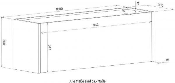 H�ngeschrank Center in wei� und Wotan Eiche B�roschrank h�ngend f�r Homeoffice 100 cm