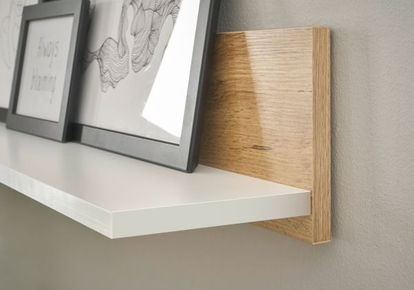 B�roregal Center in Wotan Eiche und wei� Wandregal f�r Homeoffice und B�ro 170 cm