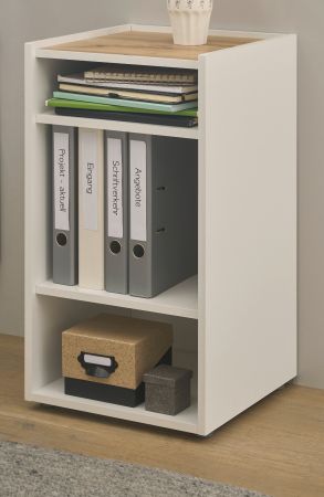 Aktenregal Center in wei� und Wotan Eiche Standregal f�r Homeoffice und B�ro 40 x 70 cm