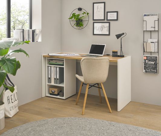 Aktenregal Center in wei� und Wotan Eiche Standregal f�r Homeoffice und B�ro 40 x 70 cm