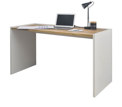 Schreibtisch Center in wei� und Wotan Eiche Laptoptisch f�r Homeoffice und B�ro 143 x 62 cm