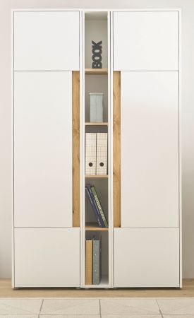 Aktenschrank Set Center Wei� mit Wotan Eiche, Set 2x Schrank und Regal 120 x 200 cm