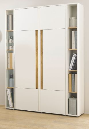 Aktenschrank Set Center in wei� und Wotan Eiche 2 x Stauraumschrank und 2 x Regal f�r Homeoffice 140 x 200 cm