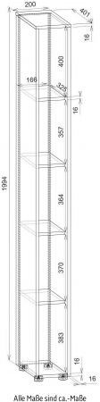 Aktenschrank Set Center in wei� und Wotan Eiche 4 x Stauraumschrank und 3 x Regal f�r Homeoffice 260 cm