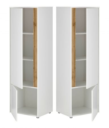 B�rom�bel Set Center in wei� und Wotan Eiche mit Schreibtisch, Aktenschrank und 2 x Regal f�r Homeoffice