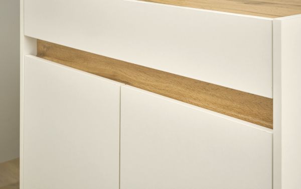B�rom�bel komplett Set Center in wei� und Wotan Eiche mit Schreibtisch, Kommode und Aktenschrank f�r Homeoffice