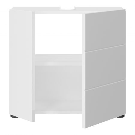 Waschbeckenunterschrank Larik in wei� Hochglanz Badezimmer Unterschrank 60 x 56 cm