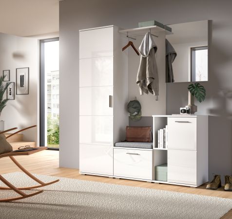Schuhschrank Grazie in wei� Hochglanz Flurkommode 55 x 79 cm