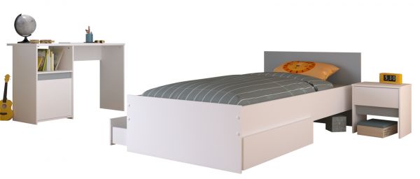 Parisot Kinder- und Jugendzimmer Pirouette27 in wei� mit grau oder rosa Komplett-Set 3-teilig