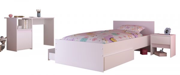 Parisot Kinder- und Jugendzimmer Pirouette27 in wei� mit grau oder rosa Komplett-Set 3-teilig