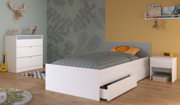 Parisot Kinder- und Jugendzimmer Pirouette26 in wei� mit grau oder rosa Komplett-Set 3-teilig