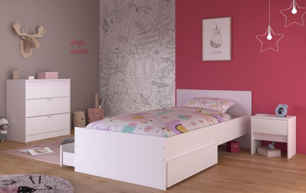 Parisot Kinder- und Jugendzimmer Pirouette26 in wei� mit grau oder rosa Komplett-Set 3-teilig