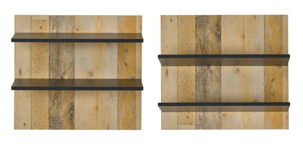 Schlafzimmer Set 5-teilig Stove in Used Wood hell und anthrazit mit Doppelbett Liegefl�che 180 x 200 cm