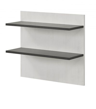 Wandpaneel Stove in wei� Pinie und anthrazit Landhaus Wandboard 60 x 54 cm