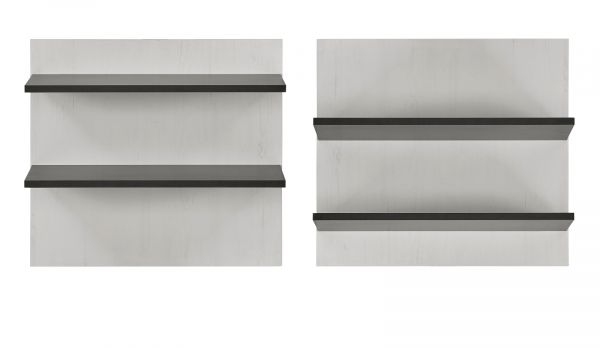 Wandpaneel Stove in wei� Pinie und anthrazit Landhaus Wandboard 60 x 54 cm