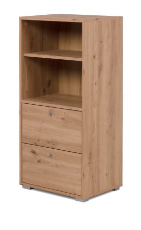 Regalschrank Fidan in Artisan Eiche Regal mit 2 x Schubkasten 46 x 97 cm