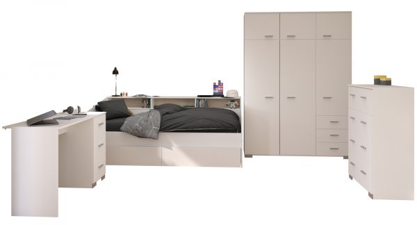 Parisot Kinder- und Jugendzimmer Sleep40 in wei� Komplett-Set 4-teilig