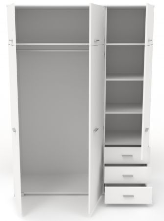 Parisot Kinder- und Jugendzimmer Sleep42 in wei� Komplett-Set 3-teilig mit Stauraumbett, Kleiderschrank und Schreibtisch