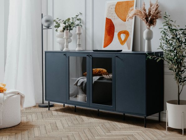 Sideboard Barina in blau Wohn- und Esszimmer Kommode 180 x 90 cm