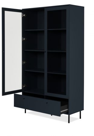 Vitrine Barina in blau Wohn- und Esszimmer Vitrinenschrank 100 x 183 cm