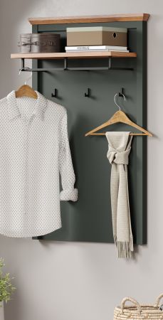 Garderobenpaneel Meadow in gr�n und Evoke Eiche Landhaus Wandgarderobe 77 x 123 cm