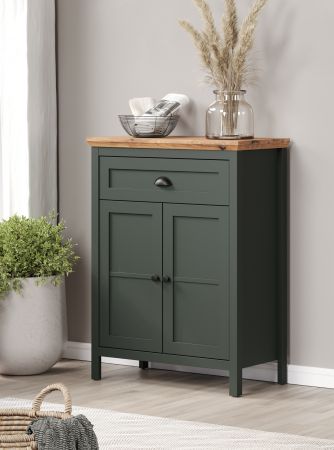 Flurkommode Meadow in gr�n und Evoke Eiche Landhaus Flur Diele Kommode 77 x 102 cm