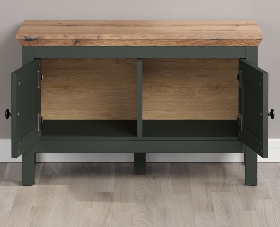 Garderobe Set 5-teilig Meadow in gr�n und Evoke Eiche Landhaus Garderobenkombination 261 x 198 cm