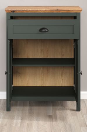 Garderobe Set 5-teilig Meadow in gr�n und Evoke Eiche Landhaus Garderobenkombination 261 x 198 cm
