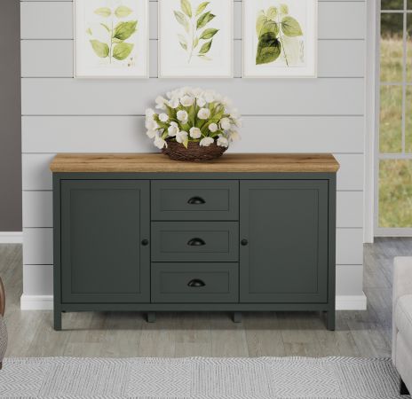 Sideboard Meadow in gr�n und Evoke Eiche Landhaus Wohn- und Esszimmer Kommode 146 x 86 cm