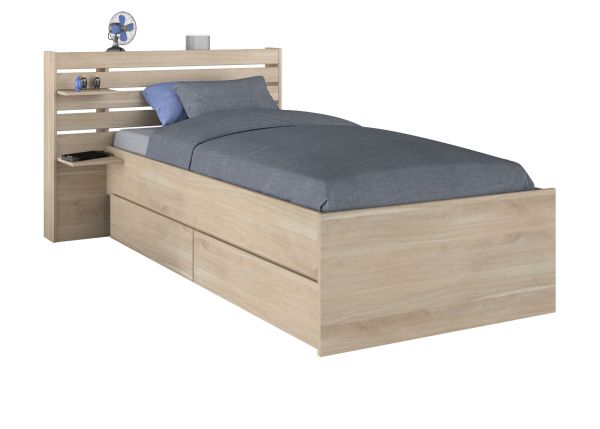 Parisot Kinder- und Jugendzimmer Stauraumbett Escale1 in Eiche japanisch Bett Liegefl�che 90 x 200 cm