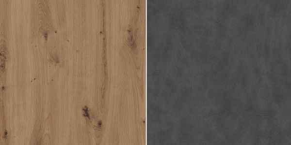 Badezimmer Spiegelschrank Jorik in Artisan Eiche und Grau, Badschrank 2-t�rig 79 x 78 cm