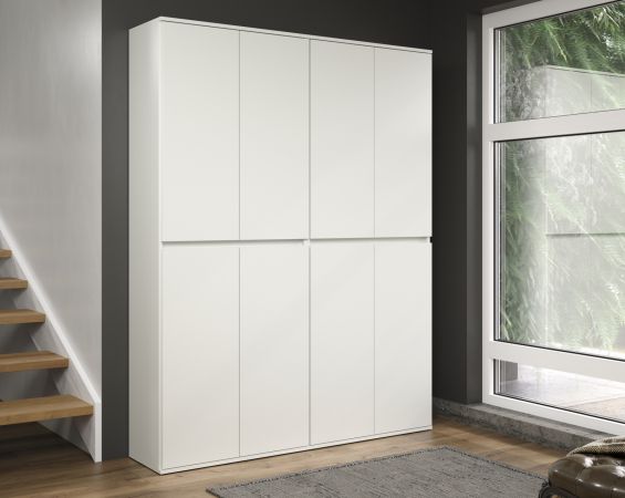 Garderobenschrank Metro in Wei�, Schuhschrank 8-t�rig 148 x 191 cm