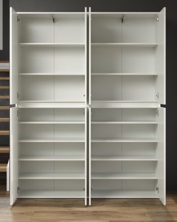 Garderobenschrank Metro in Wei�, Schuhschrank 8-t�rig 148 x 191 cm