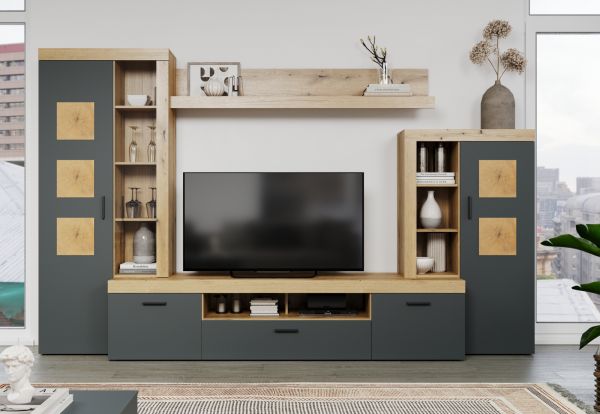 Wandboard Tyler in Evoke Eiche Wohn- und Esszimmer Wandregal 180 cm