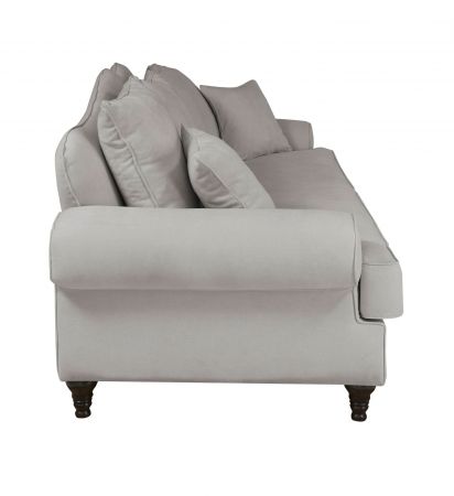 Sofa Adelina in hellgrau Landhaus Couch 3,5-Sitzer 230 cm