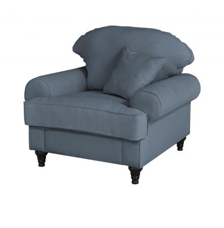 Sessel Adelina in blau Landhaus Loungesessel 110 cm