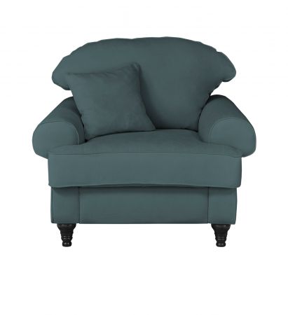 Sessel Adelina in blaugr�n Landhaus Loungesessel 110 cm