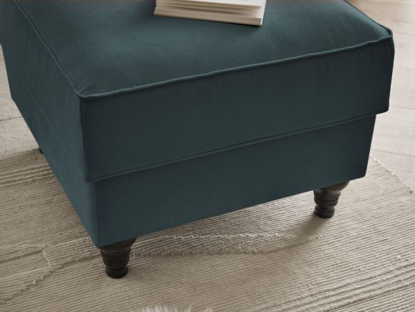 Sessel Set Adelina in blaugr�n Landhaus Loungesessel inklusive Hocker