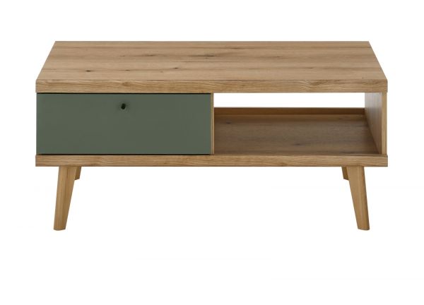 Couchtisch Juna in Salbei und Evoke Eiche Beistelltisch skandinavisch 107 x 67 cm