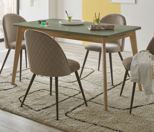 Esstisch Juna in Salbei und Evoke Eiche K�chentisch skandinavisch ausziehbar 140 / 180 x 80 cm