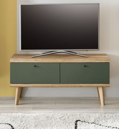 TV-Lowboard Juna in Salbei und Evoke Eiche TV Unterteil skandinavisch 107 x 50 cm