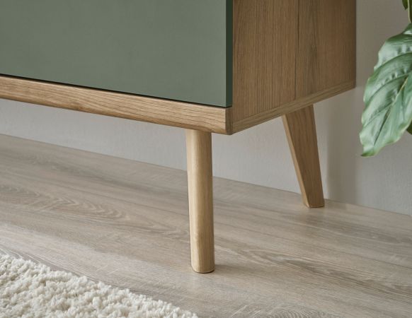 TV-Lowboard Juna in Salbei und Evoke Eiche TV Unterteil skandinavisch 160 x 50 cm
