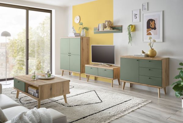 Sideboard Juna in Salbei und Evoke Eiche Kommode skandinavisch 107 x 83 cm