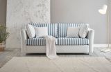 Sofa Hooge in creme und blau Landhaus Wohnzimmer Couch 2,5-Sitzer 200 cm