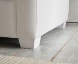 Sofa Hooge in creme und blau Landhaus Wohnzimmer Couch 3-Sitzer 240 cm