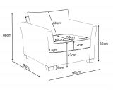 Sessel Hooge in creme und blau Landhaus Wohnzimmer Loungesessel 95 cm